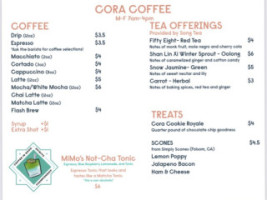 Cora Coffee menu