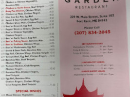 China Garden menu