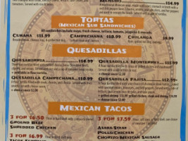 Fiesta Mexicana menu