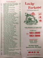 Lucky Fortune menu