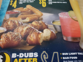 Buffalo Wild Wings menu