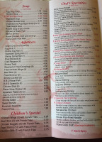 Hong Kong Chinese menu