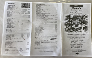 Rocky's New York Pizza menu