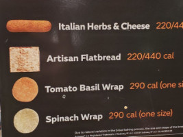 Subway menu