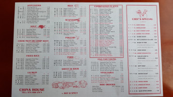 China House menu