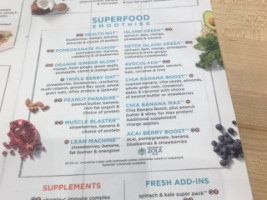 Tropical Smoothie Cafe menu