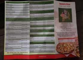 Lucero's Pizza menu