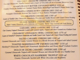 The Cheesecake Factory menu