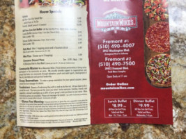 Mountain Mike's Pizza menu