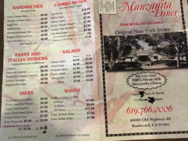 Manzanita Diner menu