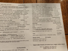 Zach's Bistro menu