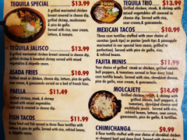 Tequila Mexican menu