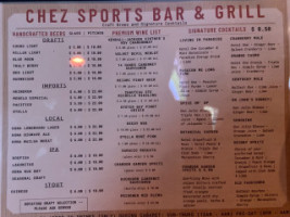 Chez Sports Grill menu