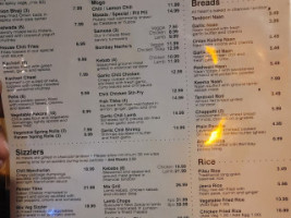 London Sizzler menu