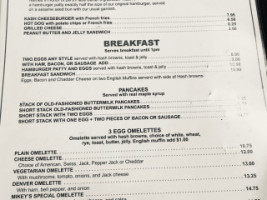 Bill's Place menu