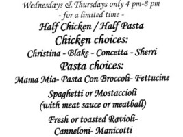 T. Arcobasso's Italian menu