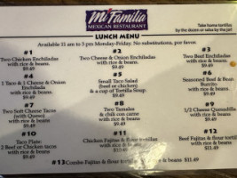 Mi Familia Stephenville menu