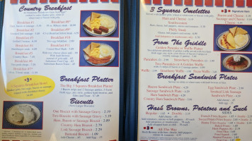 3 Squares Diner Donalsonville Georgia menu