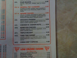 China Chef menu