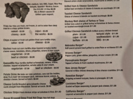 Monkey Pants Grill menu