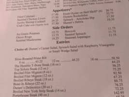 Durant's menu