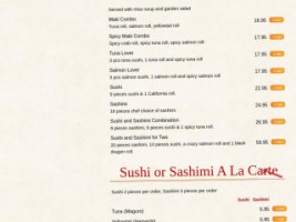 Mizu Japanese Steak House menu