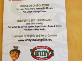 Vinny's menu