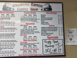 Strasburg Espress menu