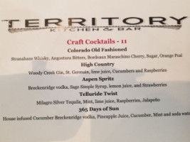 Territory Kitchen menu