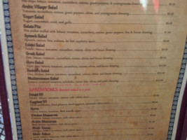 Sinbad's menu