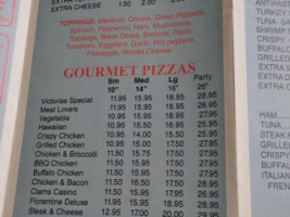 Victoria's Pizza menu