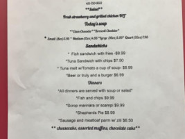 Charlie's Diner menu