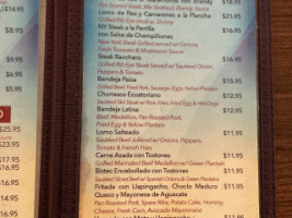 Milenio's menu