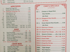 Happy Dragon Chinese menu