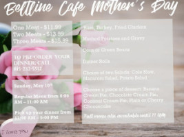 Beltline Cafe menu