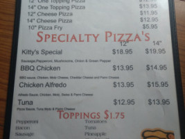 Kitty's Grill menu