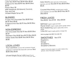 Auntie E's Coffee Shop (sweet Thyme) menu