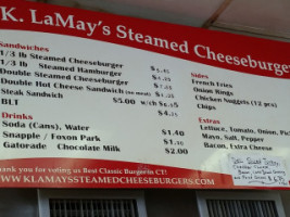 K Lamay's Steamed Cheeseburgers menu