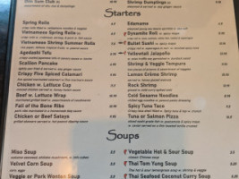 Asiana Cafe menu