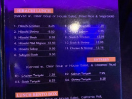 Shogun Japanese Sushi And Hibachi menu