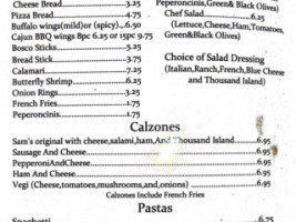 Sam's Pizza menu