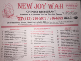 New Joy Wah menu