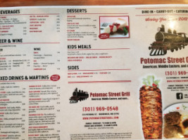 Potomac Street Grill menu