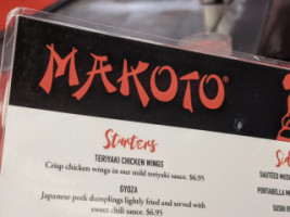 Makotos Japanese Steakhouse Sushi menu