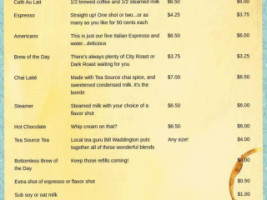 Diamonds Coffee Shoppe menu