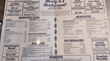 Herby-k's menu