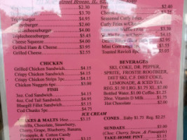 Wally's Drive-in menu