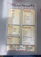 Rachael's Cafe menu