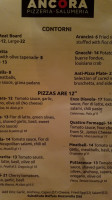 Ancora Pizzeria menu