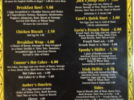 Carol's Cafe menu